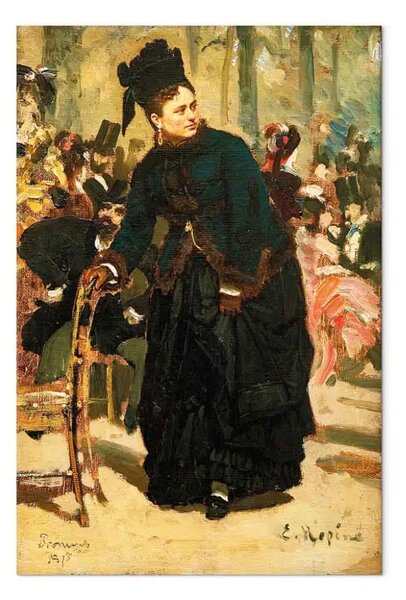 Riproduzione quadro Ilya Repin - Signora, appoggiata allo schienale di una sedia