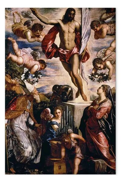 Quadro famoso Tintoretto - Resurrezione di Cristo con i Santi Cassiano e Cecilia