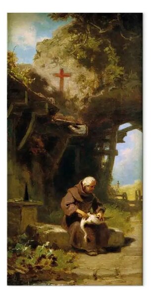 Quadro famoso Carl Spitzweg - Un eremita sta spennando un'oca