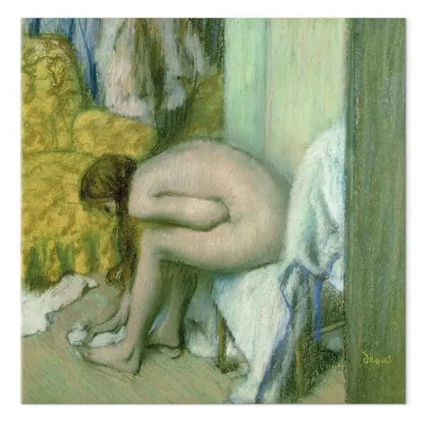 Riproduzione Edgar Degas - Dopo il bagno, donna che si asciuga il piede sinistro