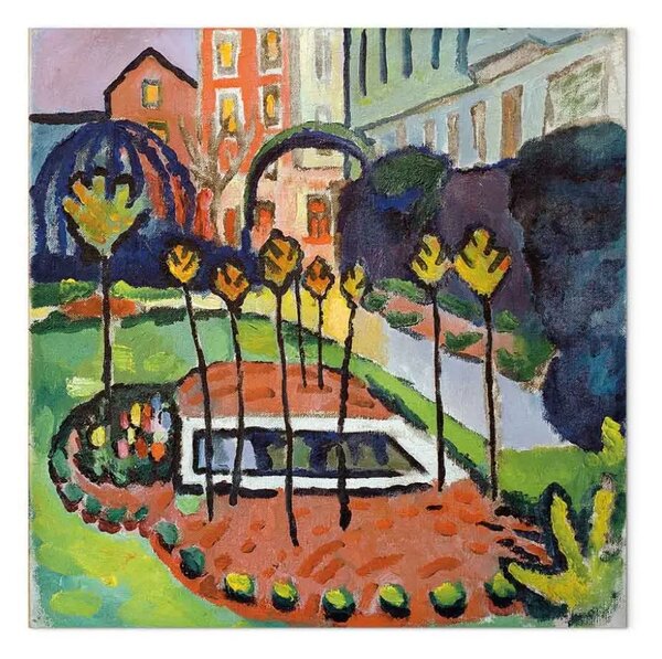 Riproduzione August Macke - Giardino con vasca