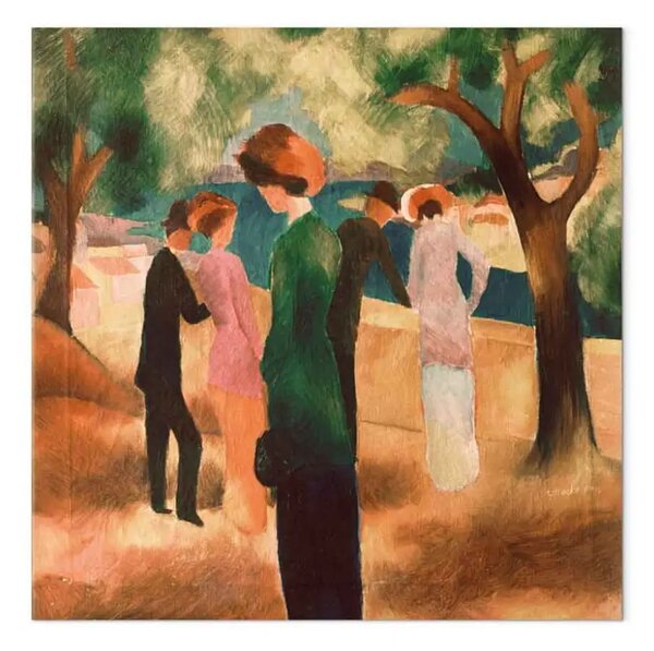 Riproduzione quadro August Macke - Signora in giacca verde