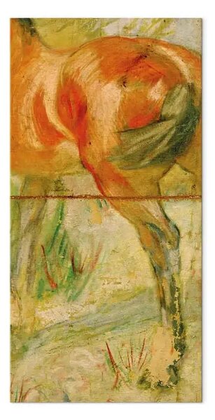 Riproduzione Franz Marc - Cavallo davanti a un grande cespuglio