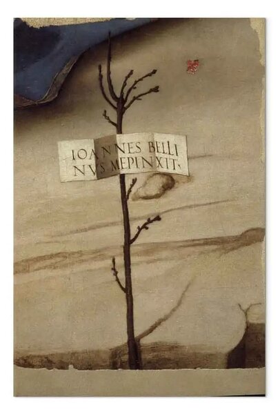 Quadro famoso Giovanni Bellini - Frammento con firma dell'artista (IOANNES BELLI/NUS MEPINXIT)