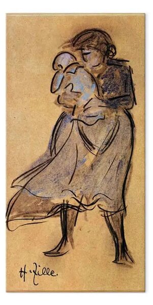 Riproduzione quadro Heinrich Zille - Madre e figlio