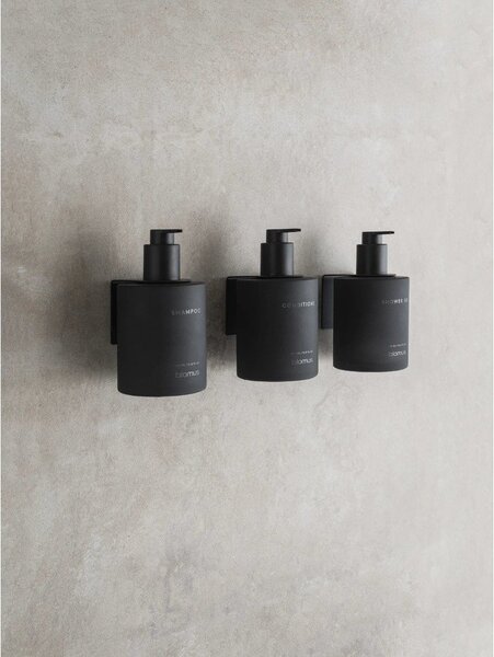 Dispenser per sapone da parete neri in vetro 3 pz 350 ml Kirei – Blomus