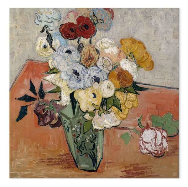 Riproduzione Vincent Van Gogh - Still Life: Japanese Vase with Roses and Anemones