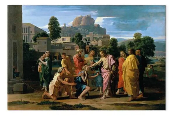 Riproduzione Nicolas Poussin - I ciechi di Gerico, o Cristo che guarisce i ciechi