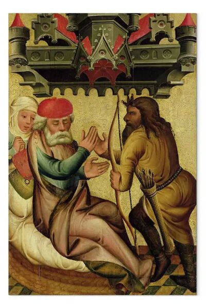 Riproduzione Master Bertram - Isacco ed Esaù dall'altare maggiore di San Pietro ad Amburgo, l'altare Grabower