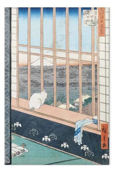 Quadro famoso Utagawa Hiroshige - Risaie di Asakusa durante la festa del Gallo della serie '