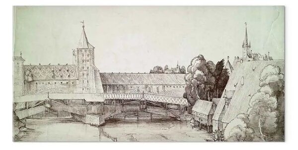Quadro famoso Albrecht Dürer - Il pontile asciutto dell'Hallertor di Norimberga
