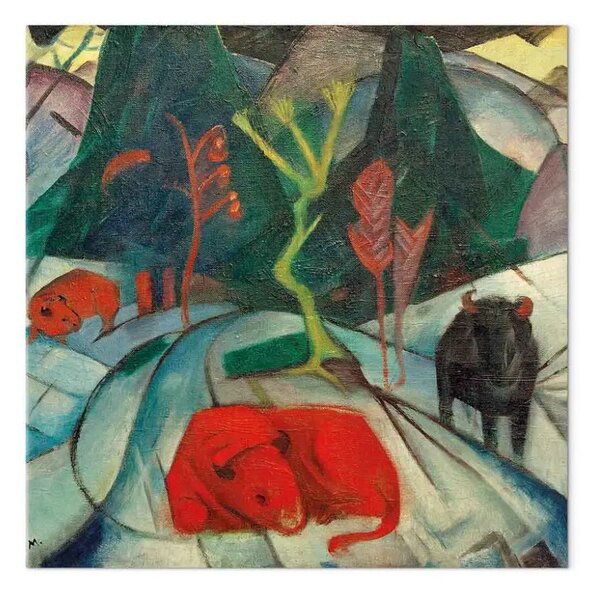 Riproduzione Franz Marc - Bisonte in inverno (Bisonte rosso)