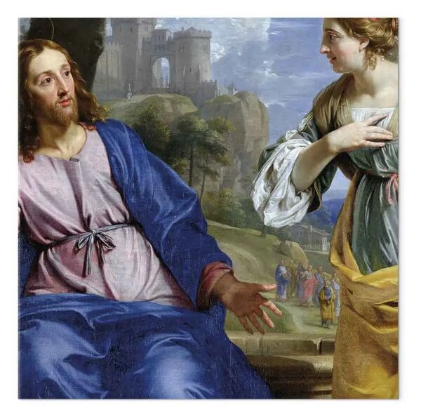 Quadro famoso Philippe de Champaigne - Cristo e la donna di Samaria al pozzo