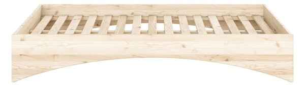 Letto matrimoniale di colore naturale in pino massiccio senza testiera 140x200 cm Orbit – Karup Design