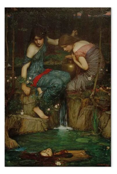 Riproduzione John William Waterhouse - Ninfe che trovano la testa di Orfeo