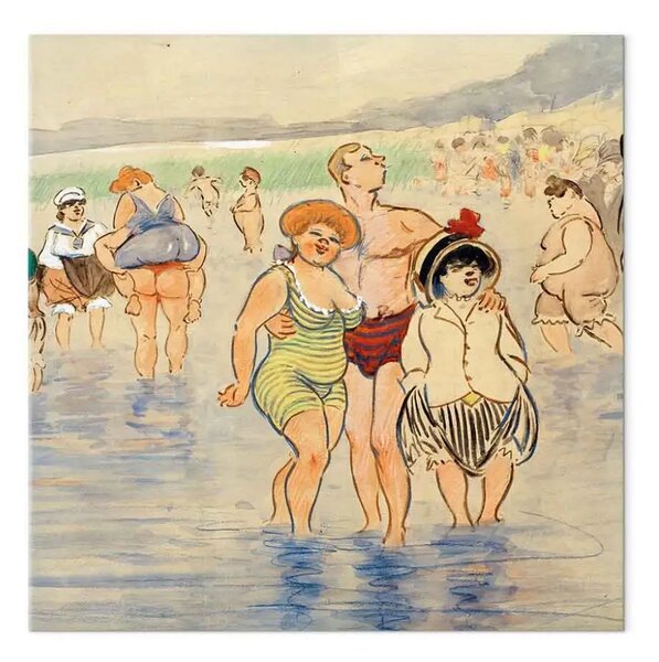 Riproduzione quadro Heinrich Zille - Piscina all'aperto di Wannsee