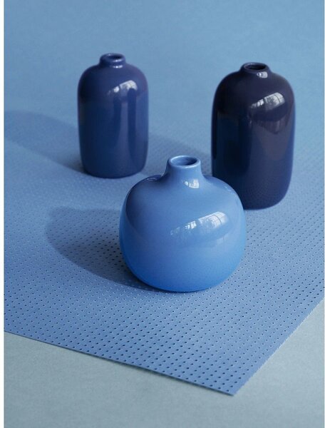 Set di vasi blu in ceramica 3 pz (altezza totale 9 cm) Ceola – Blomus
