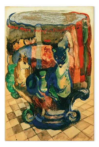 Riproduzione Franz Marc - Coppa con volpe e capriolo