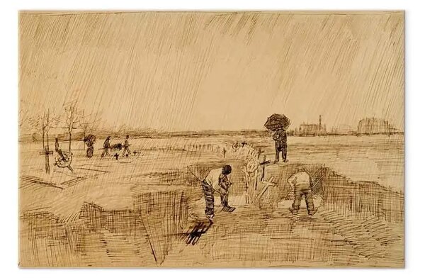 Quadro famoso Vincent Van Gogh - Cimitero sotto la pioggia