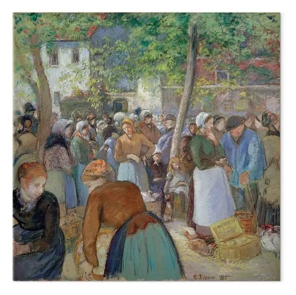 Riproduzione quadro Camille Pissarro - Il mercato del pollame, Gisors