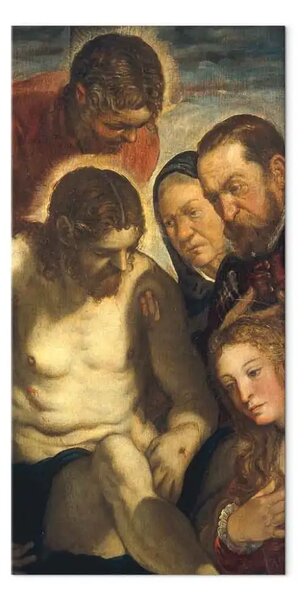 Riproduzione quadro Tintoretto - Sepoltura di Cristo con Giovanni Evangelista, Maria Maddalena e una coppia di donatori