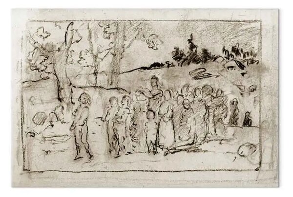 Riproduzione Ludwig Knaus - Corteo funebre nel bosco