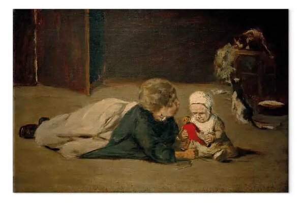 Riproduzione Max Liebermann - Giocare con i bambini studia