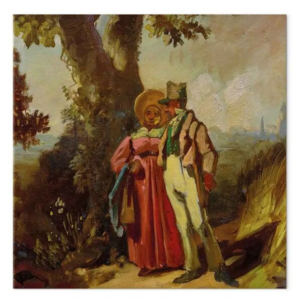 Riproduzione quadro Carl Spitzweg - Coppia borghese che cammina