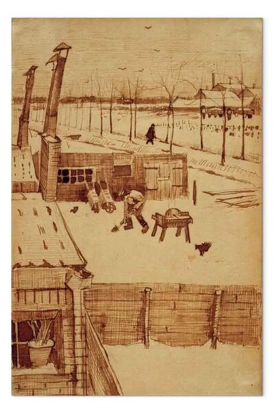 Riproduzione Vincent Van Gogh - Vista dallo studio dell'artista a L'Aia