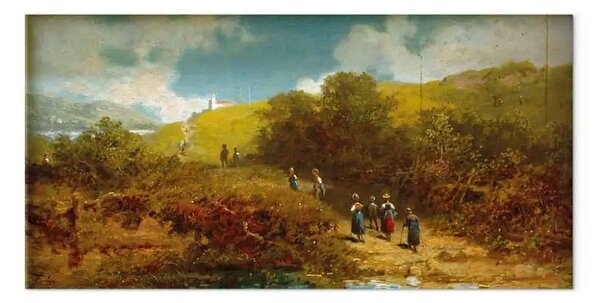Riproduzione quadro Carl Spitzweg - Andare in chiesa in campagna