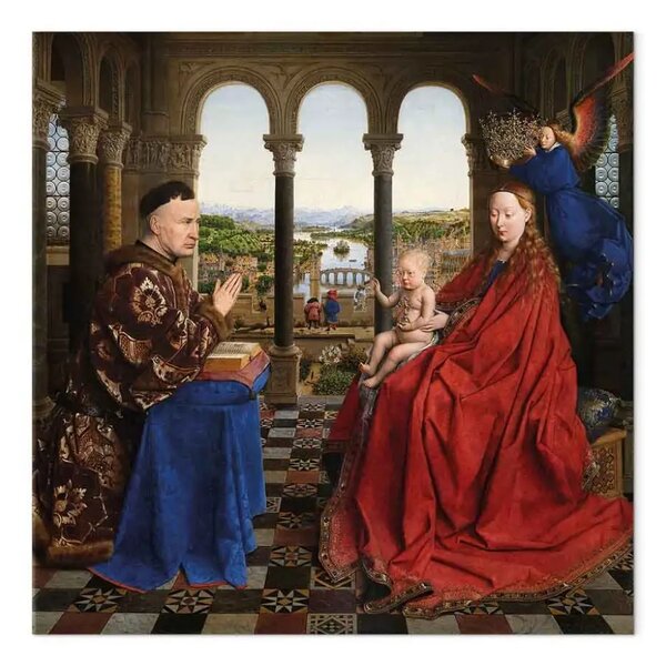 Quadro famoso Jan Van Eyck - La Madonna di Rolin (La Vierge au Chancelier Rolin)