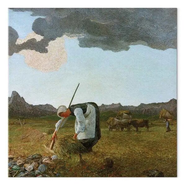 Riproduzione Giovanni Segantini - La racolta del fieno