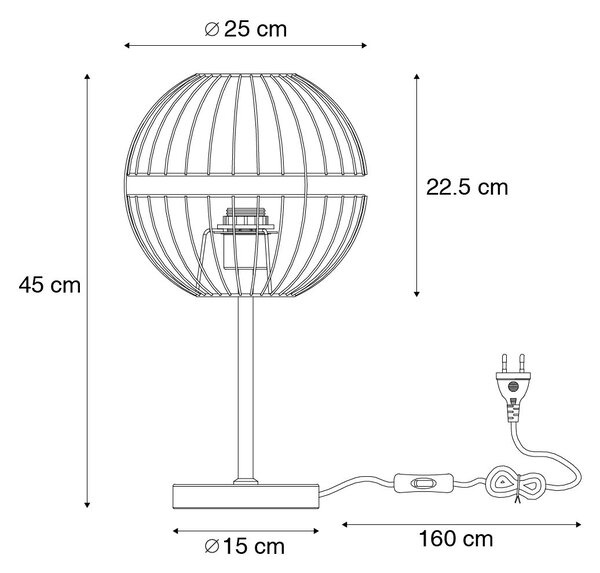 Lampada da tavolo moderna nera - Sphaera