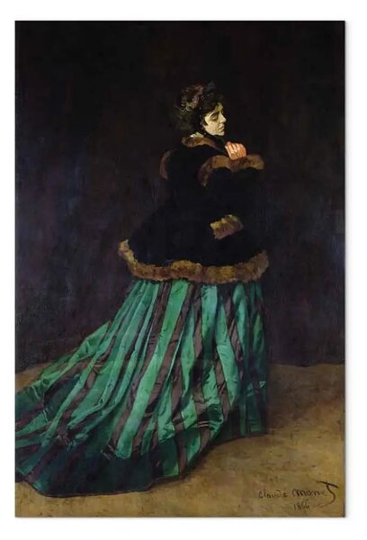 Quadro famoso Claude Monet - Camille, o la donna con il vestito verde