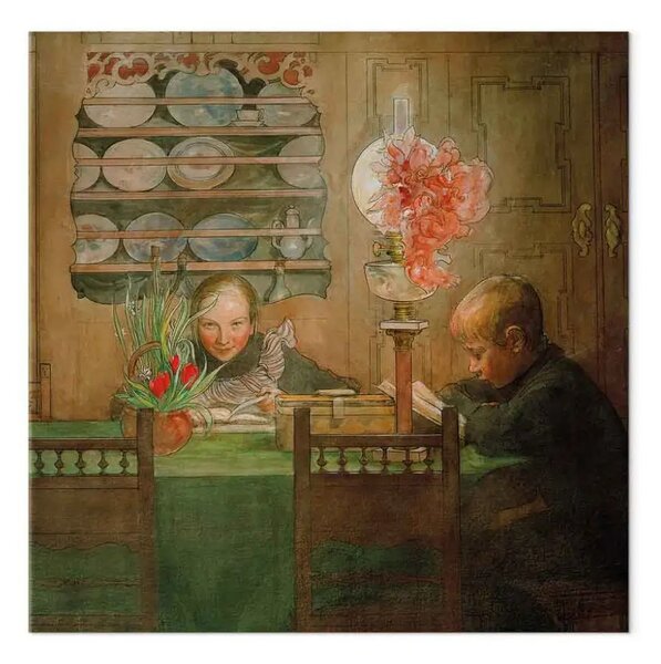 Riproduzione quadro Carl Larsson - Compiti a casa