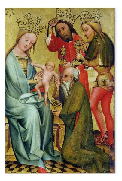 Riproduzione Master Bertram - L'Adorazione dei Magi dall'altare maggiore di San Pietro ad Amburgo, l'altare Grabower