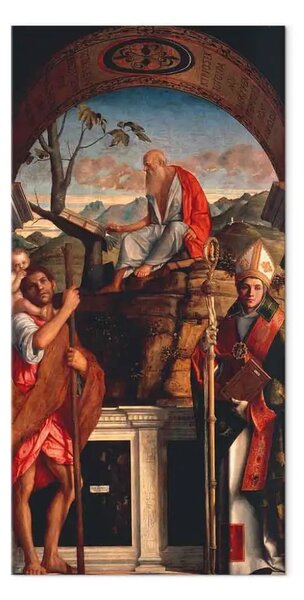 Riproduzione quadro Giovanni Bellini - San Girolamo. San Cristoforo e Ludovico di Tolosa