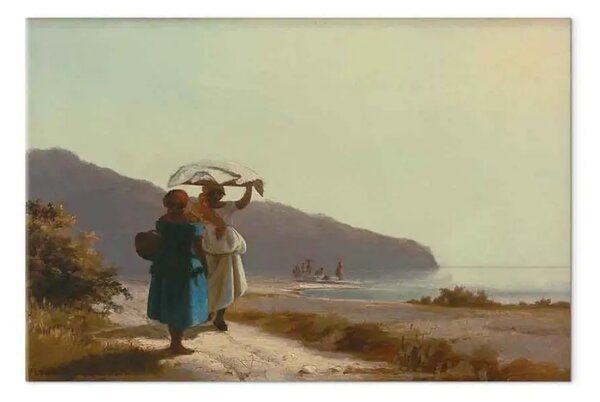 Riproduzione quadro Camille Pissarro - due, donne, parlare, su, il, spiaggia, saint-thomas
