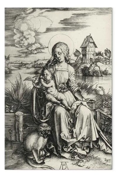 Riproduzione quadro Albrecht Dürer - Maria con la scimmia guenon