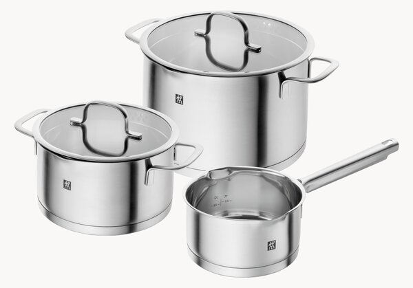 Batteria di pentole in acciaio inossidabile TrueFlow, set da 3