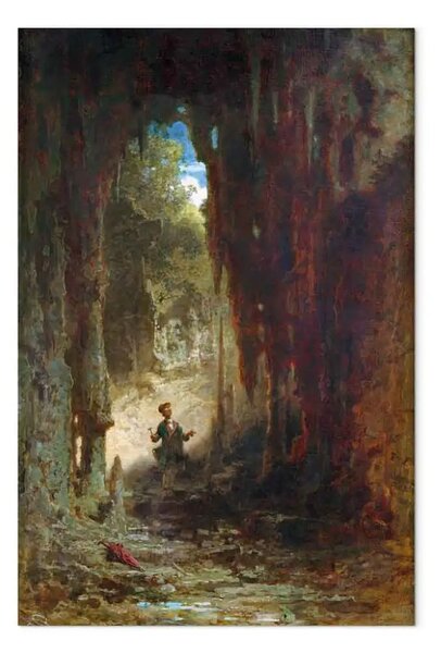Riproduzione Carl Spitzweg - Il mineralogista in grotta