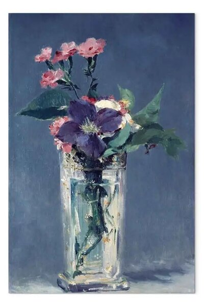 Quadro famoso Edouard Manet - Garofani e clematide in un vaso di cristallo