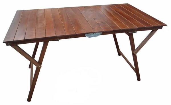 Tavolo da giardino pieghevole salvaspazio in legno 70x140