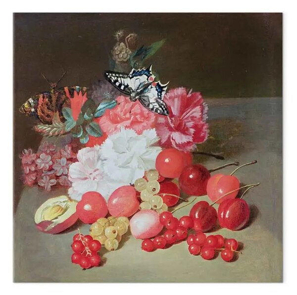 Riproduzione Louis-Léopold Boilly - Natura morta con farfalle