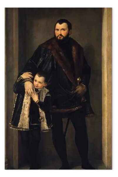 Riproduzione quadro Paolo Veronese - Ritratto del conte Giuseppe (Iseppo) da Porto e del figlio Adriano