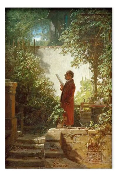 Quadro famoso Carl Spitzweg - Lettore di giornali nel giardino di casa