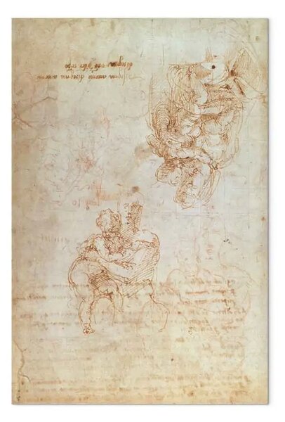 Riproduzione quadro Michelangelo - Studi di Madonna col Bambino