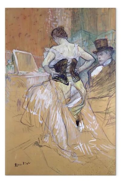 Riproduzione quadro Henri de Toulouse-Lautrec - Donna al suo gabinetto, studio per 'Elles'
