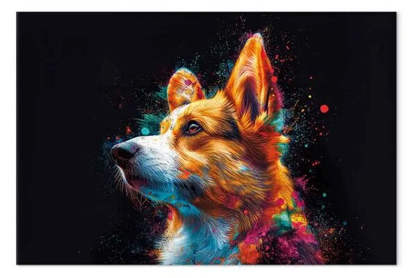 Quadro contemporaneo Animale domestico focalizzato - ripresa cinematografica di un Corgi