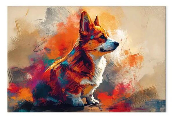 Quadro su tela Cane carino - composizione con Corgi che si scalda al sole